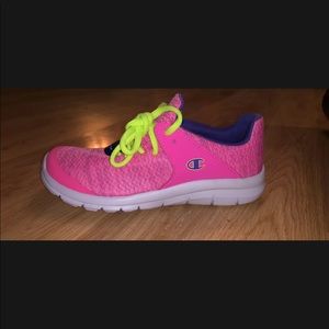 Champion Girls Pink Shoes Size 3 Lace Up Tennis Shoes